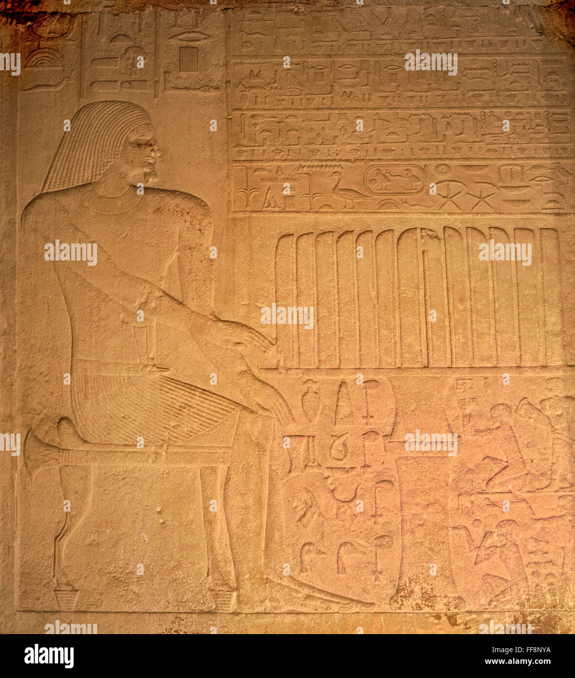 Mastaba des Khufukhaf - bietet Entlastung, 26. Jahrhundert der Nekropole von Gizeh, Kairo, Ägypten, Afrika Stockfoto