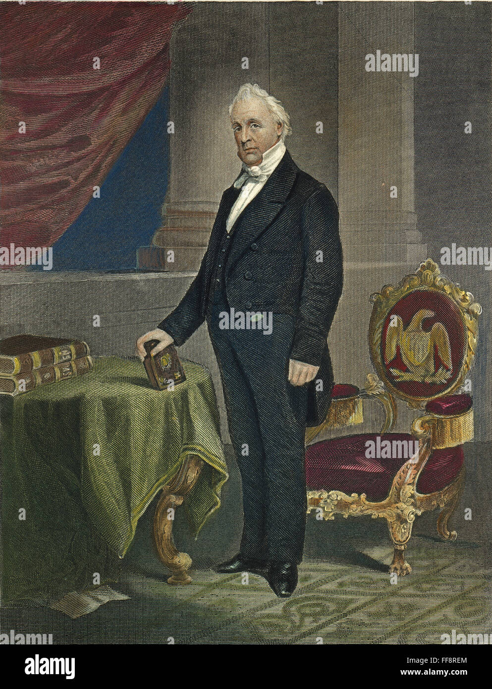JAMES BUCHANAN (1791-1868). /nColored Gravur, 1864. Stockfoto