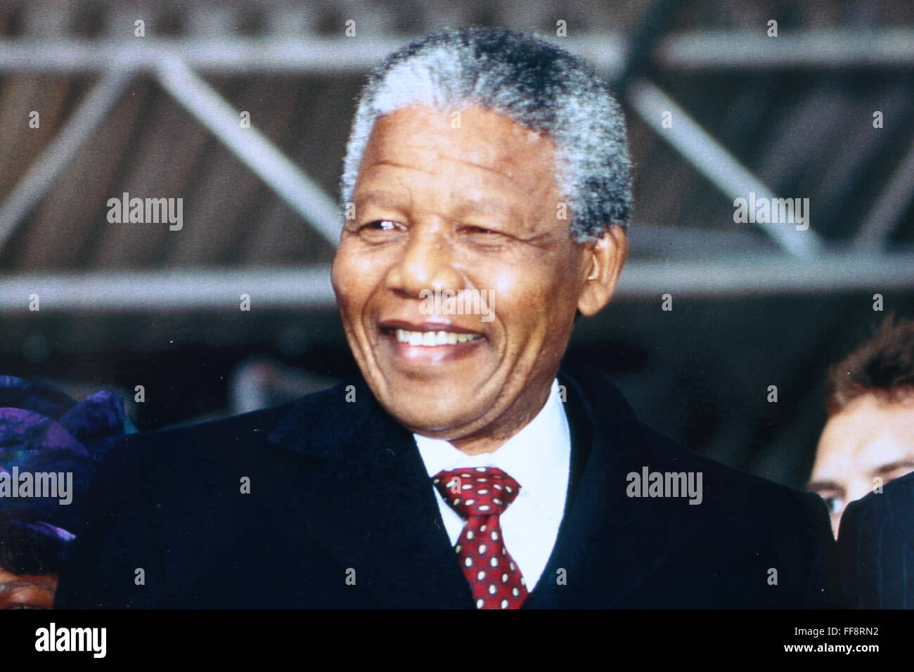 Nelson Mandela bei einem Besuch in Bonn, Deutschland 1990 Stockfoto