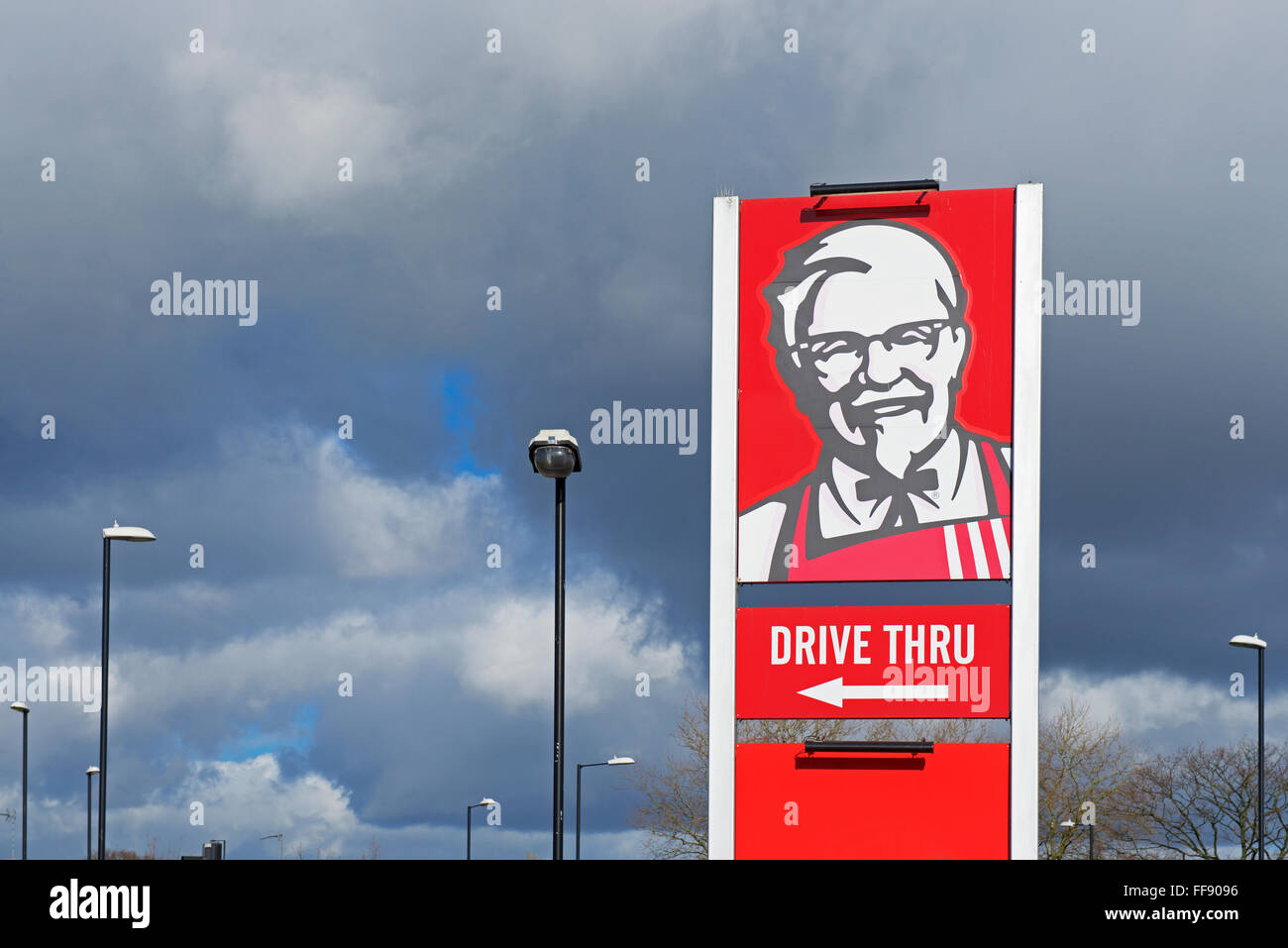 KFC-Zeichen, Kentucky Fried Chicken, England UK Stockfoto