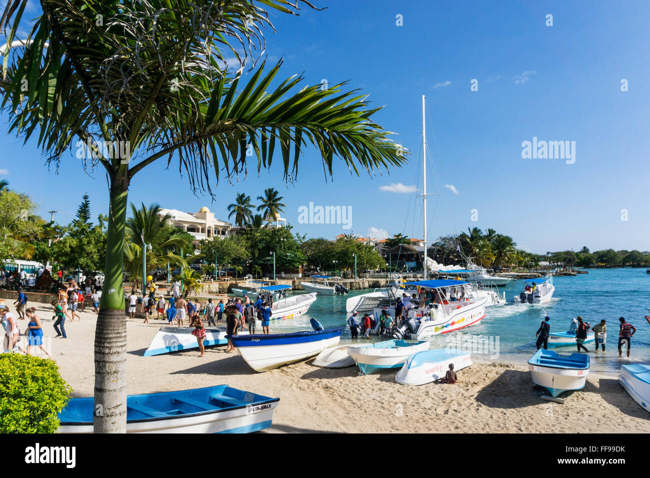 Tour Baots, Isla Saona, Bayahibe, Dominikanische Republik Stockfoto