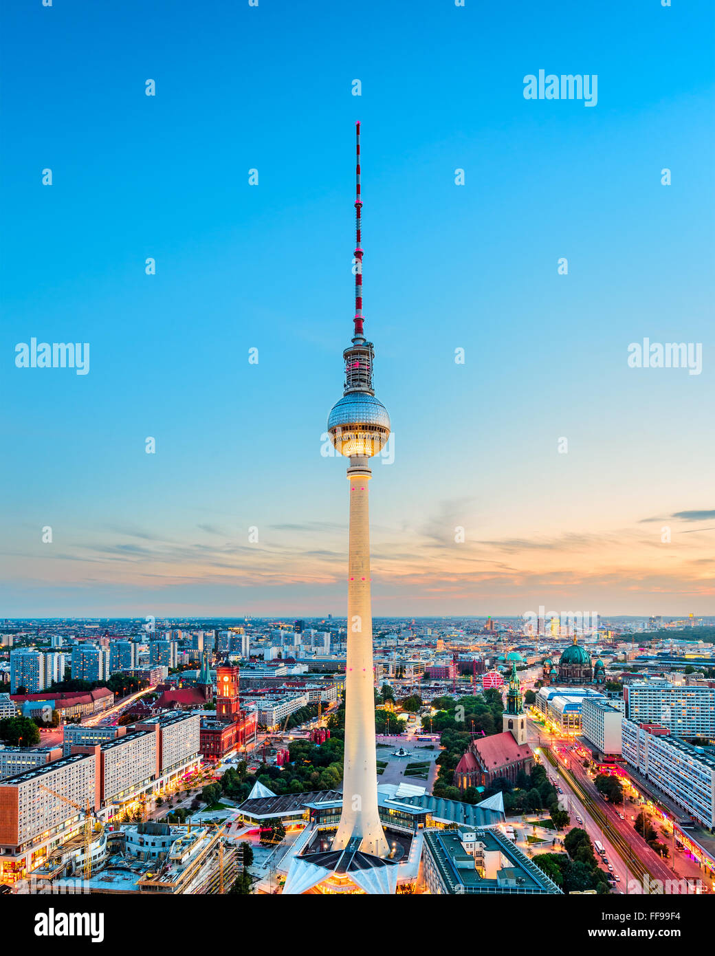 Skyline von Berlin, Deutschland. Stockfoto