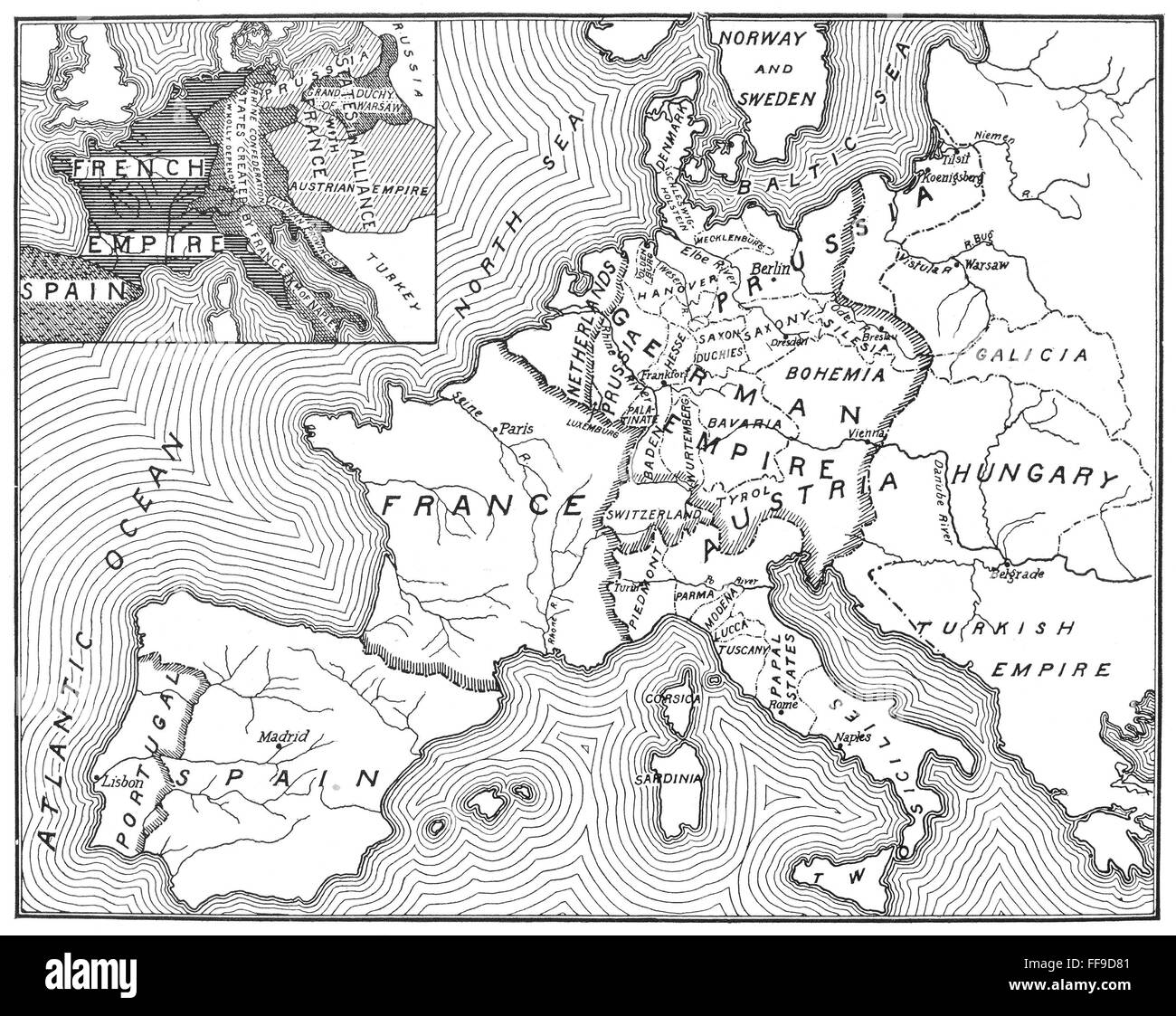 Landkarte europa Schwarzweiß-Stockfotos und -bilder - Alamy