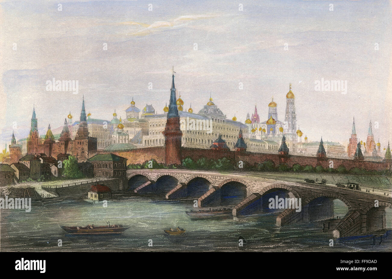 DER KREML, 1865. /nMoscow, Russland. Stahlstich, 1865. Stockfoto
