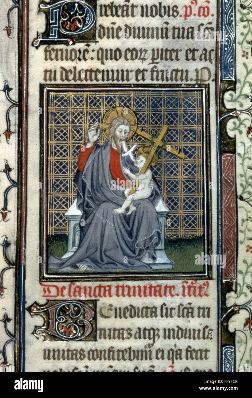 TRINITY. /nIllumination aus einer französischen lateinischen Missale, c1400. Stockfoto