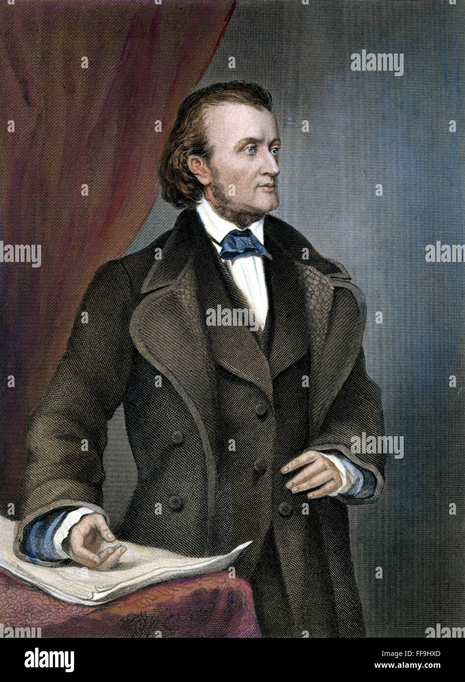 RICHARD WAGNER (1813-1883). /nGerman Komponist. Stahlstich, 19. Jahrhundert. Stockfoto