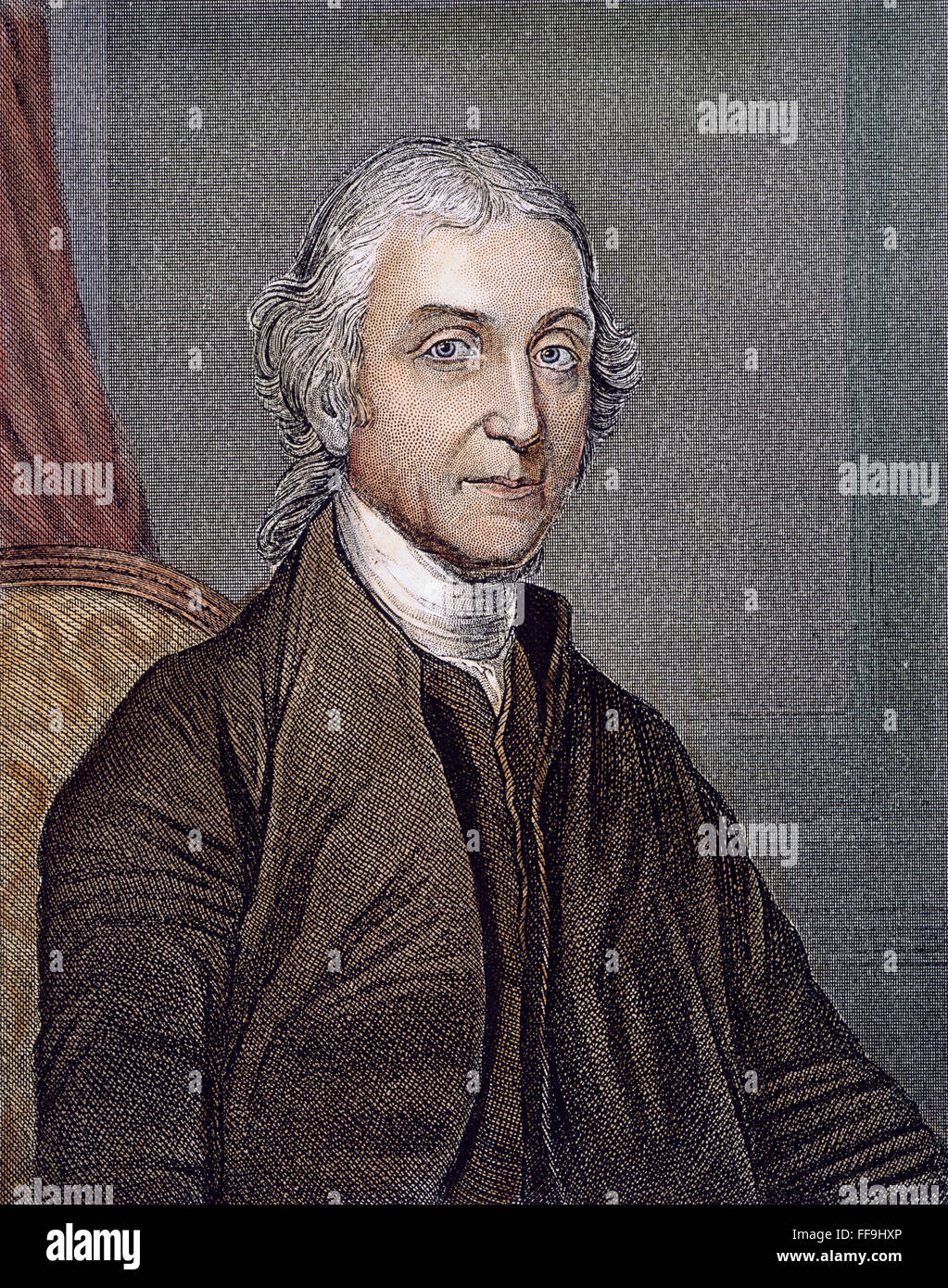 JOSEPH PRIESTLEY (1733-1804). /nEnglish Geistlicher und Chemiker. Stahl-Gravur, Englisch, 19. Jahrhundert. Stockfoto
