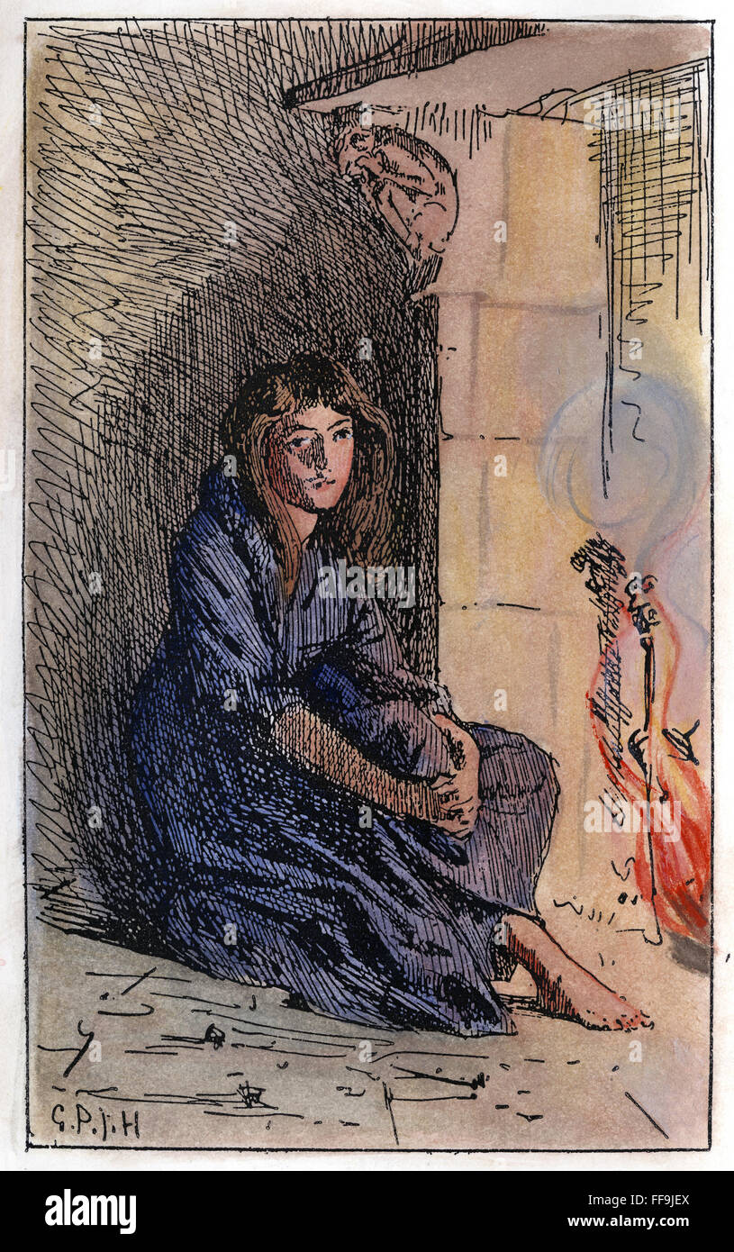 PERRAULT: ASCHENPUTTEL, 1891. /nPen-and-Ink Zeichnung, 1891 von George Percy Jacomb Hood für das Märchen von Charles Perrault. Stockfoto