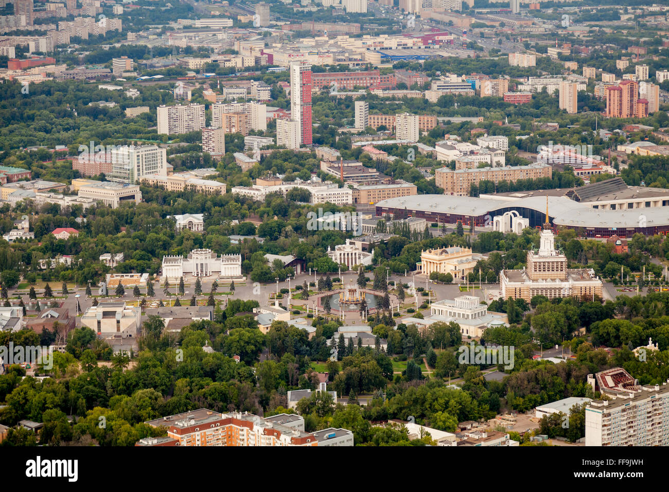 Birdseye Blick auf Moskau, Russland, Sommer Stockfoto