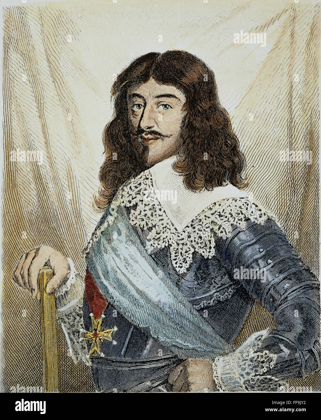 LUDWIG XIII. (1601-1643). /nKing von Frankreich, 1610-43: Linie, Gravur, Französisch, 19. Jahrhundert. Stockfoto