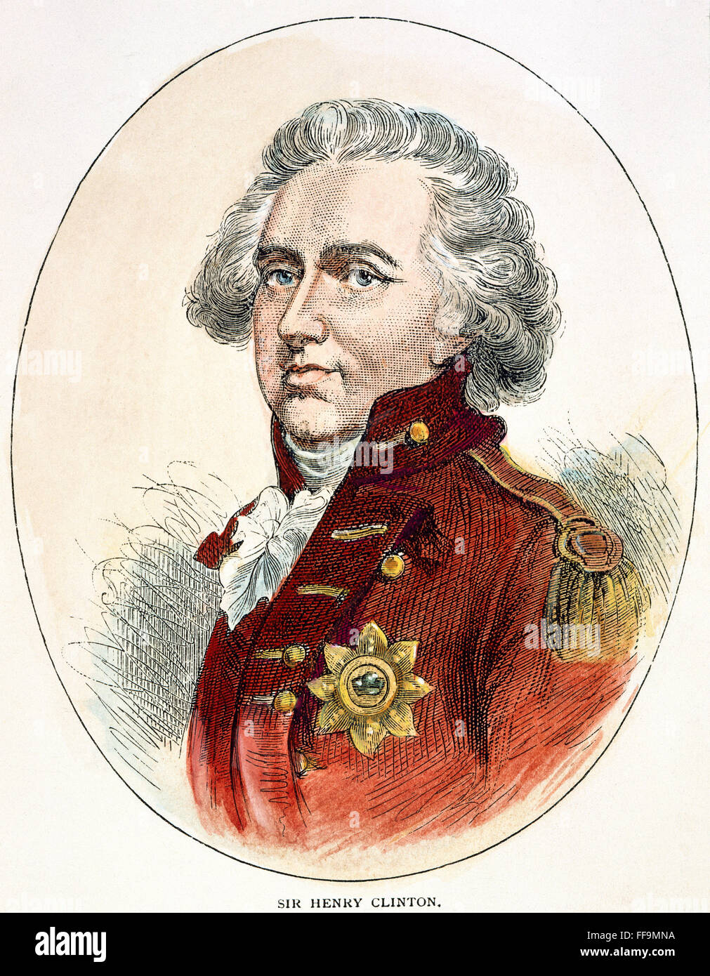SIR HENRY CLINTON (1738-1795). /nEnglish Soldat. Line-Gravur, 19. Jahrhundert. Stockfoto
