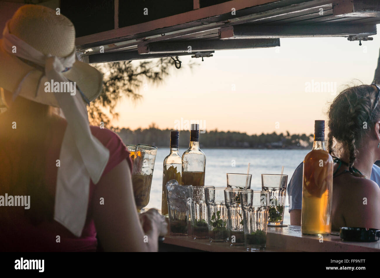 Strandbar, Las Terrenas, Dominikanische Republik Stockfoto