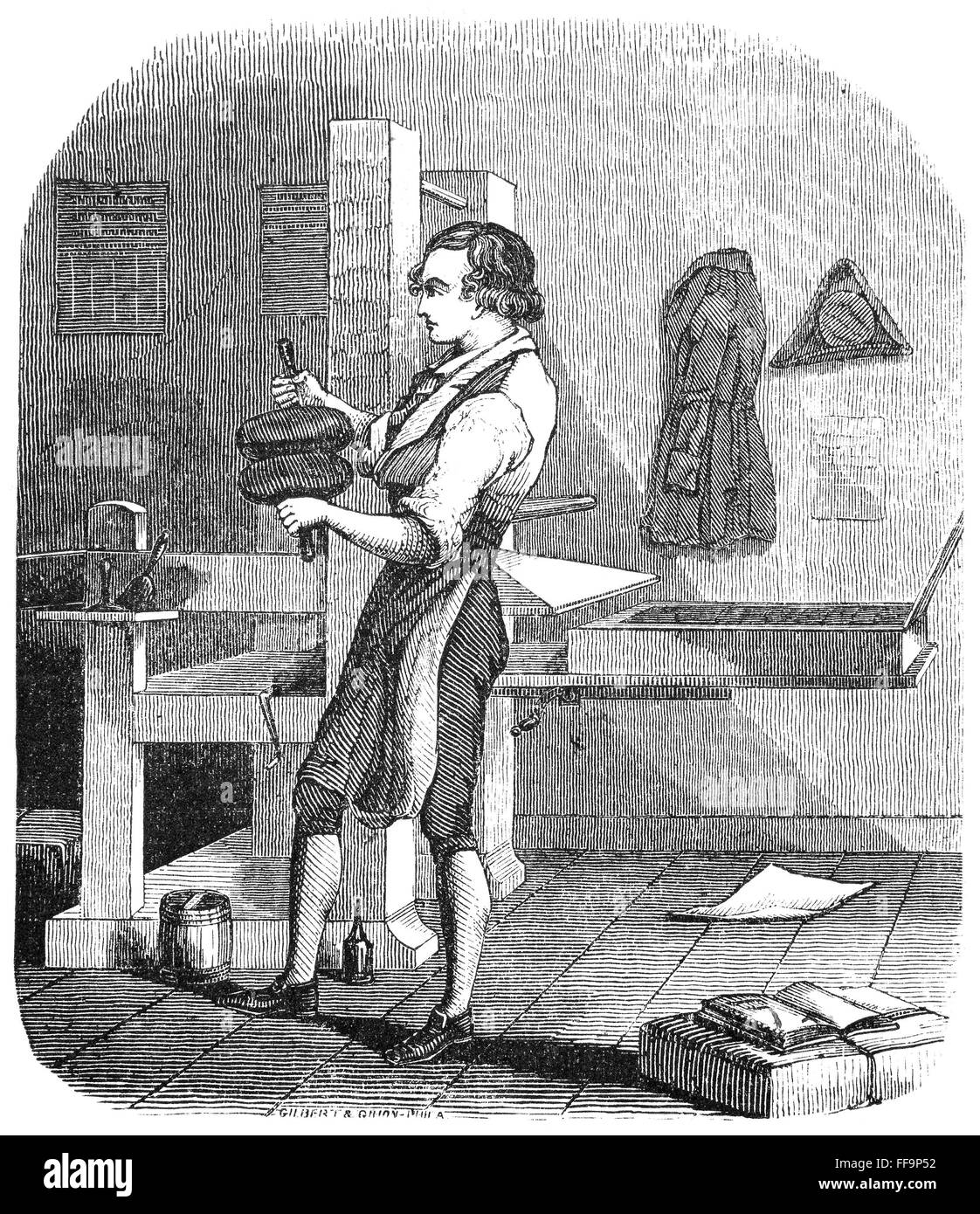 Benjamin Franklin (1706-1790). /Namerican Drucker, Verleger,  Wissenschaftler, Erfinder, Staatsmann Und Diplomat. Franklin Als Ein Junger  Lehrling. Holzstich, 19. Jahrhundert Stockfotografie - Alamy