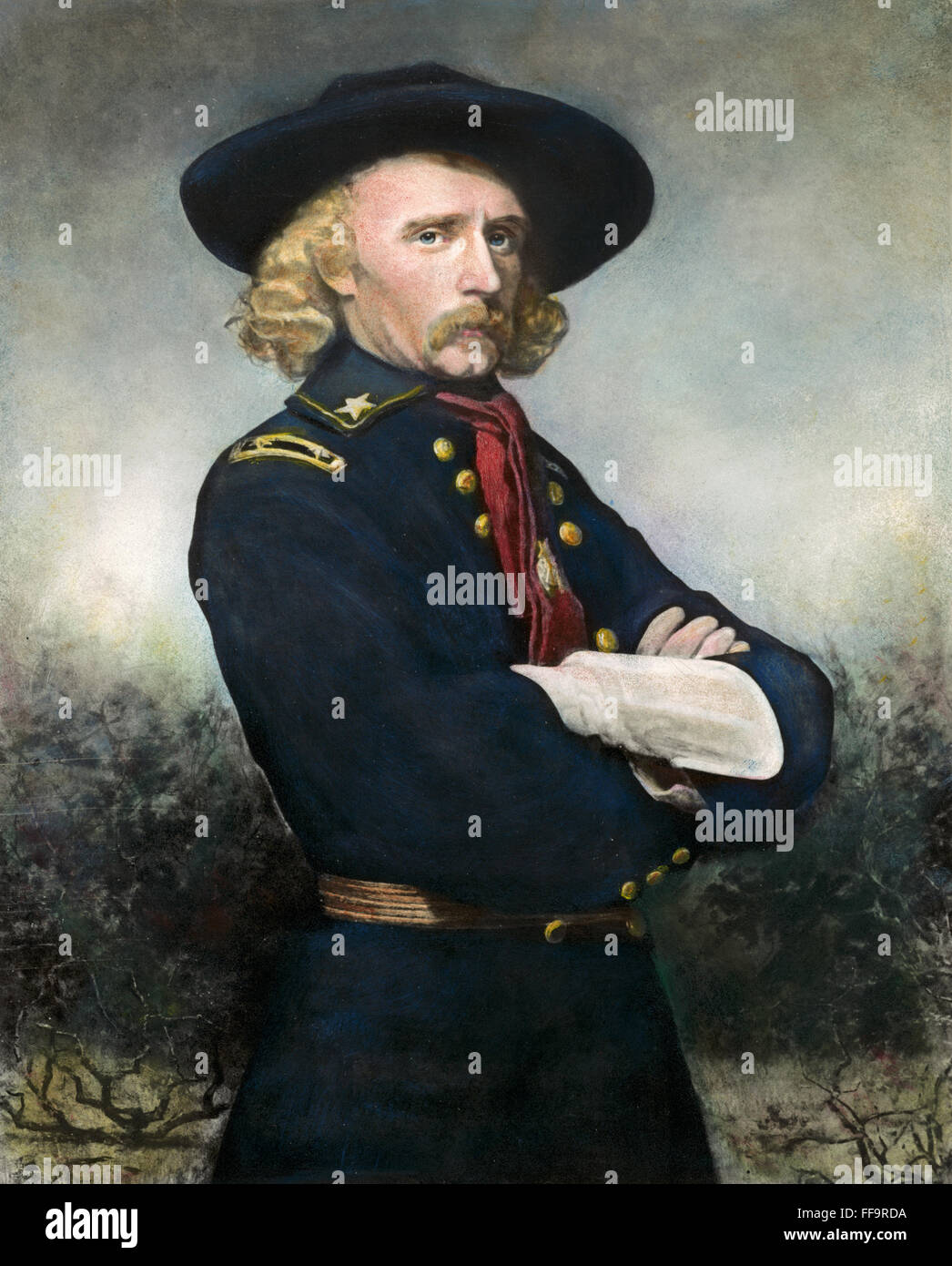 GEORGE ARMSTRONG CUSTER /n(1839-1876). Offizier der amerikanischen Armee. Nach dem Gemälde von Alexander Lawrie (1828-1917). Stockfoto