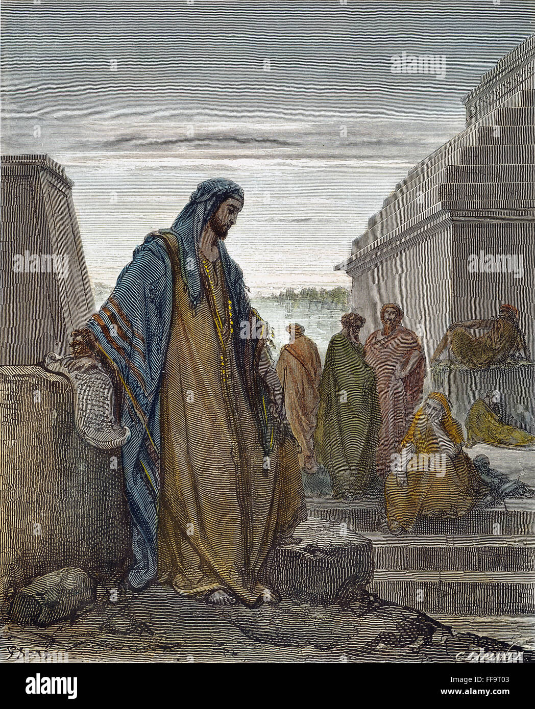 DANIEL. /nThe Prophet Daniel. Holzstich nach Gustave DorΘ. Stockfoto