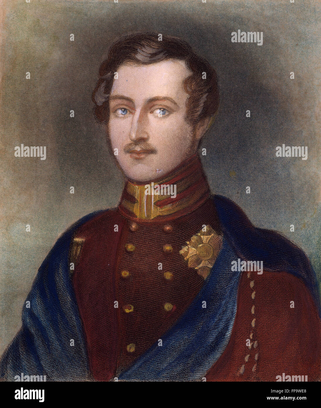 Prinz ALBERT von ENGLAND /n(1819-1861). Englische Linie-und-Stipple Gravur, 19. Jahrhundert. Stockfoto