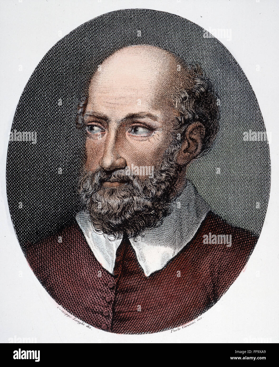ANDREA PALLADIO /n(1508-1580). Stahl Stich, Italienisch, 1820, nach Giuseppe Longhi. Stockfoto
