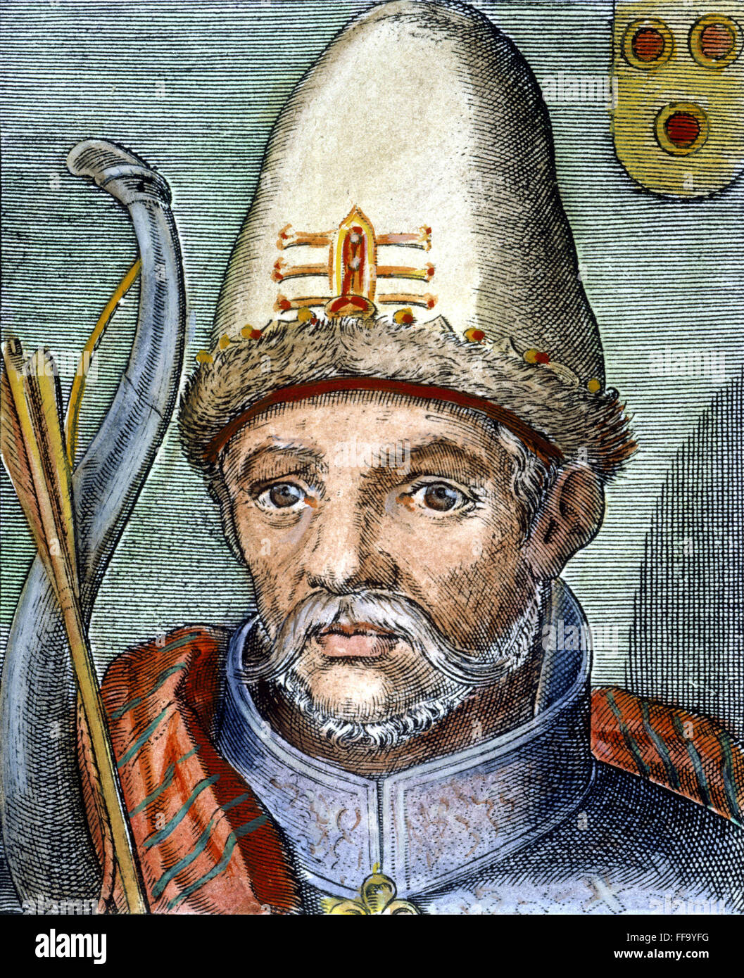 TIMUR (1336?-1405). /nTurkic Eroberer. Italienische Linie Gravur, 1600. Stockfoto