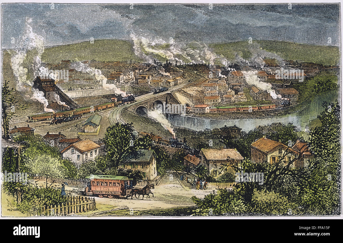 SCRANTON, PENNSYLVANIA. /nWood Gravur, American, c1870. Stockfoto