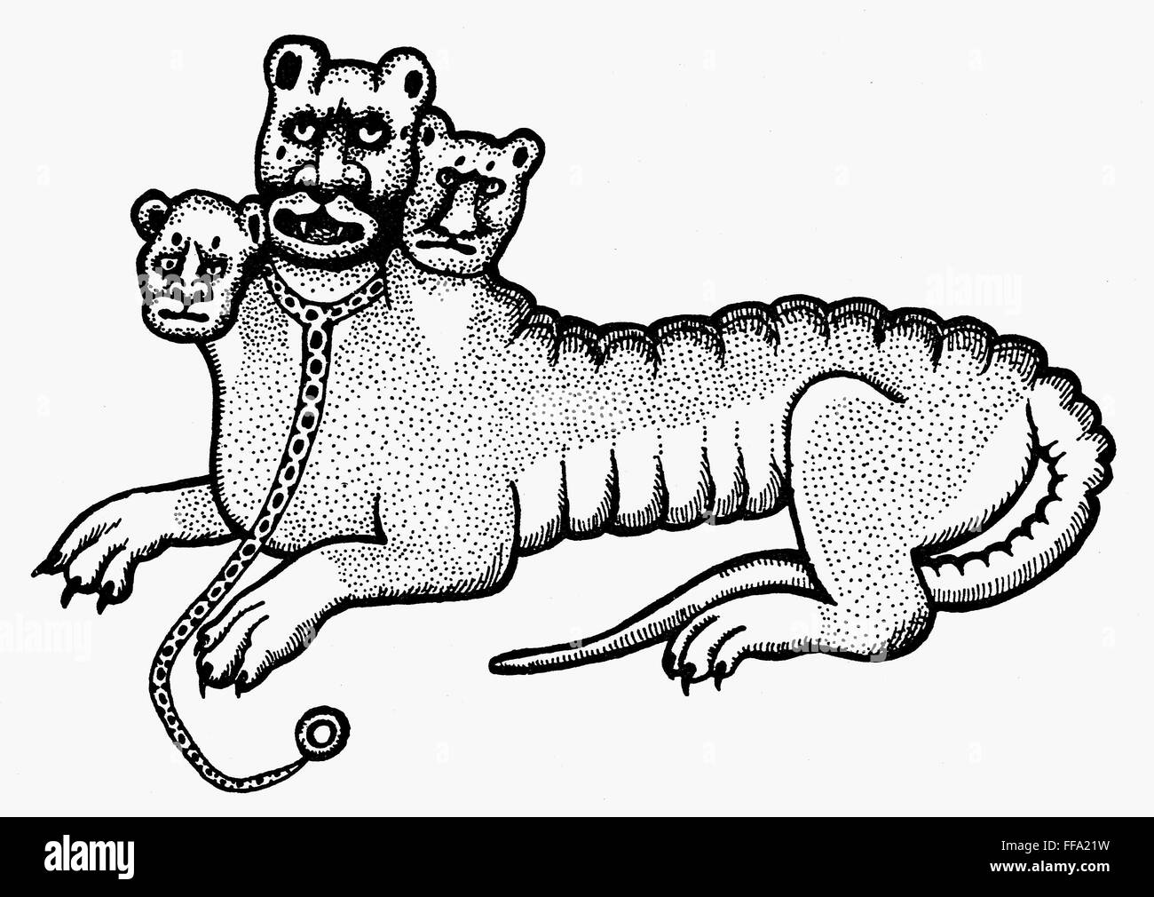 CERBERUS. /nThe unter der Leitung von drei Wächter der Unterwelt in der griechischen Mythologie