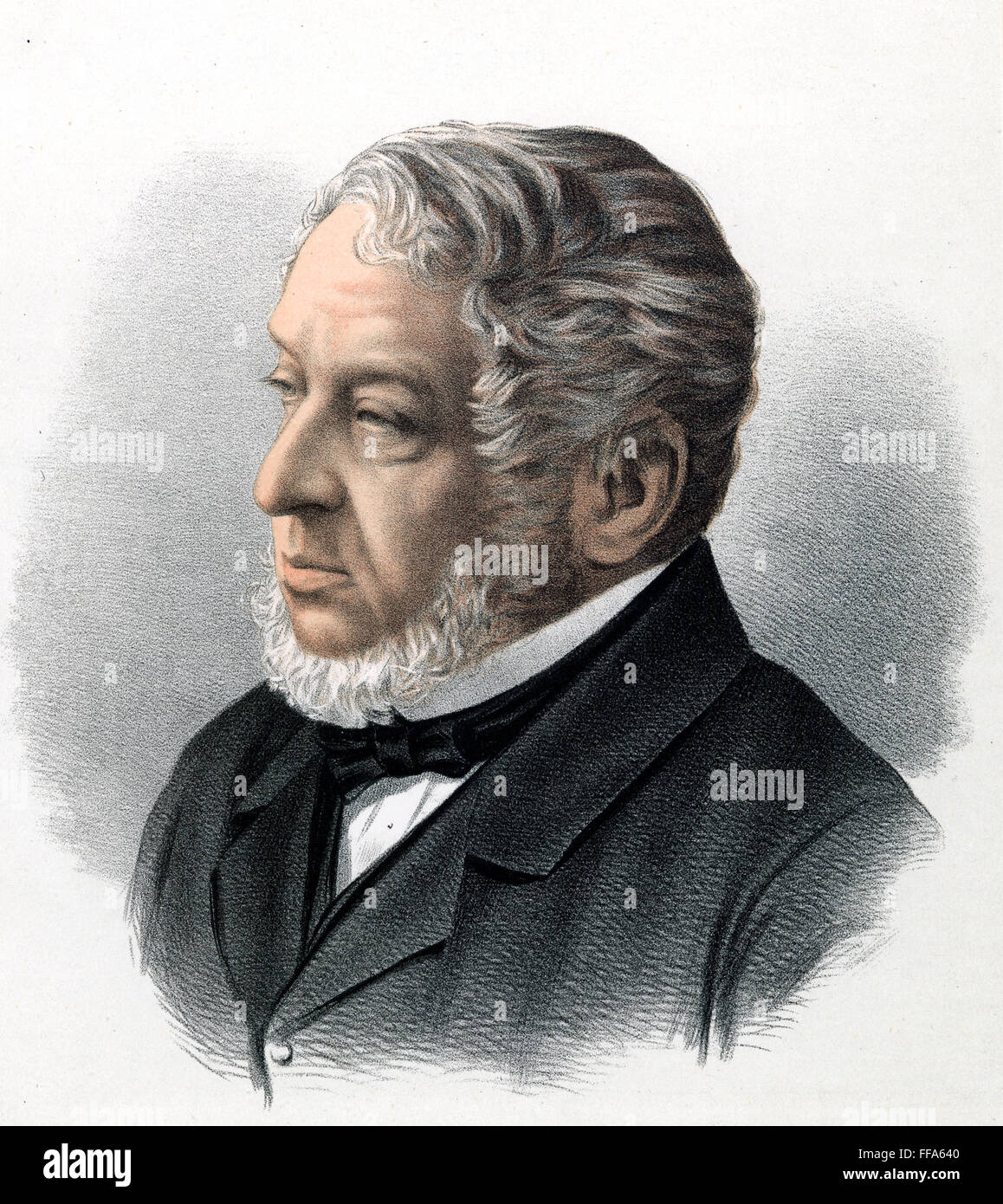 LIONEL NATHAN de ROTHSCHILD (1808-1879). Britischer Bankier und Philanthrop. Lithographie, Englisch, 19. Jahrhundert. Stockfoto