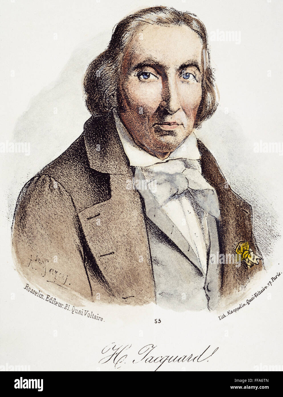 JOSEPH-MARIE JACQUARD /n(1752-1834). Französischer Erfinder. Lithographie, Französisch, 19. Jahrhundert. Stockfoto