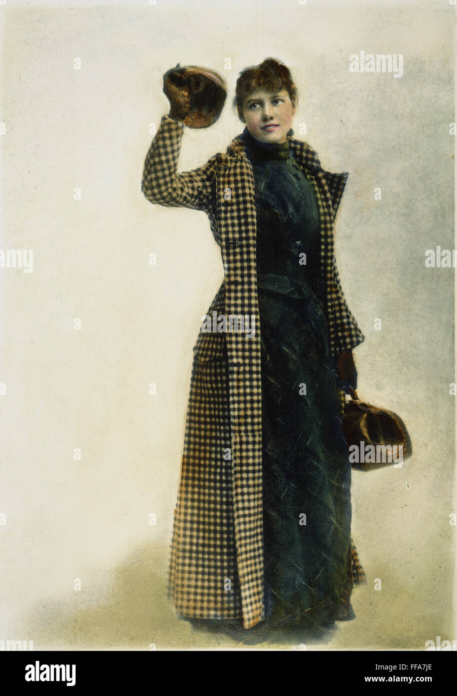 NELLIE BLY (1867-1922). /nPseudonym von Elizabeth Seaman, nΘe Cochrane. US-amerikanischer Journalist. Öl über ein Foto, 1890. Stockfoto