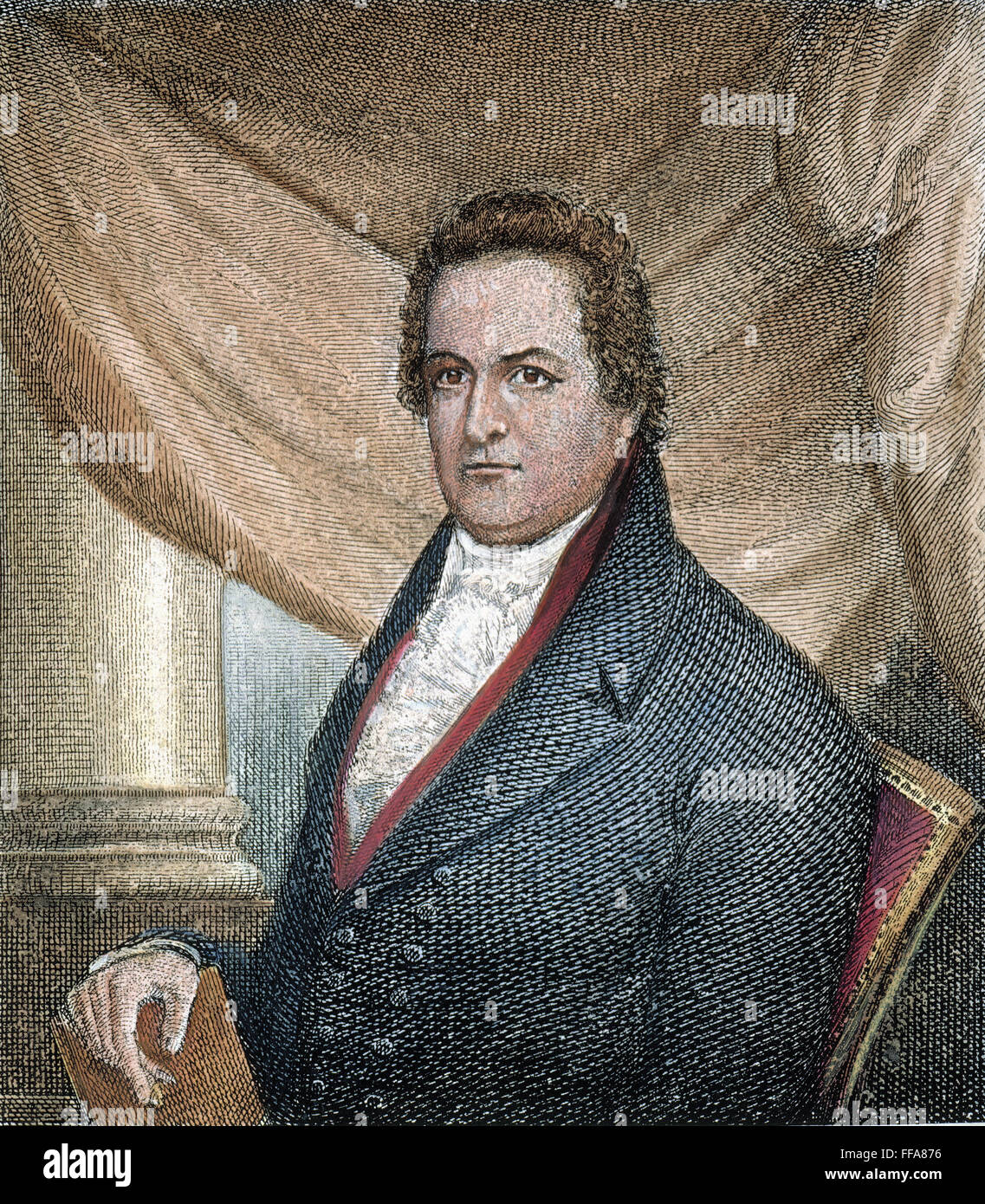 DEWITT CLINTON (1769-1828). /nAmerican Politiker: Gravur, c1825 gefärbt. Stockfoto