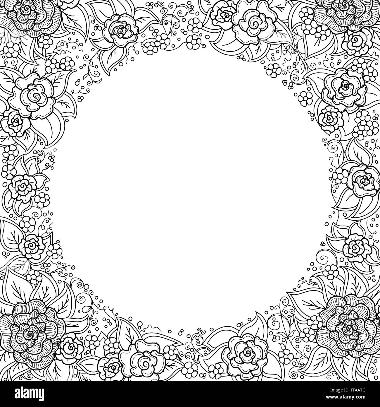 Vektor, die schwarzen und weißen Blumenmuster Stock Vektor