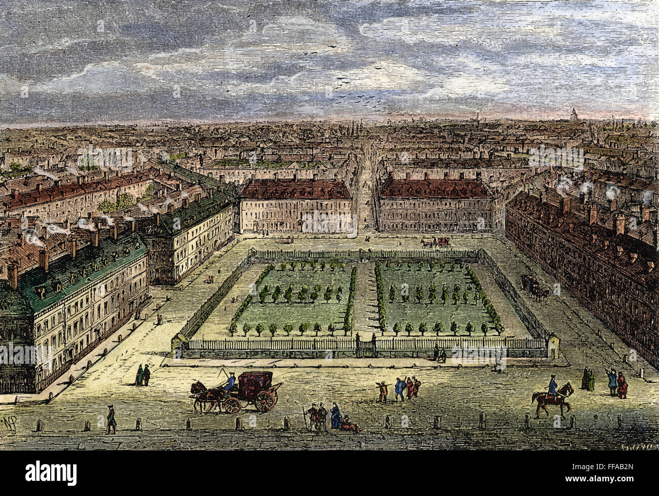 LONDON, 1780. /nRed sah Lion Square in London als es im Jahre 1780. Holz, Gravur, Englisch, 19. Jahrhundert. Stockfoto