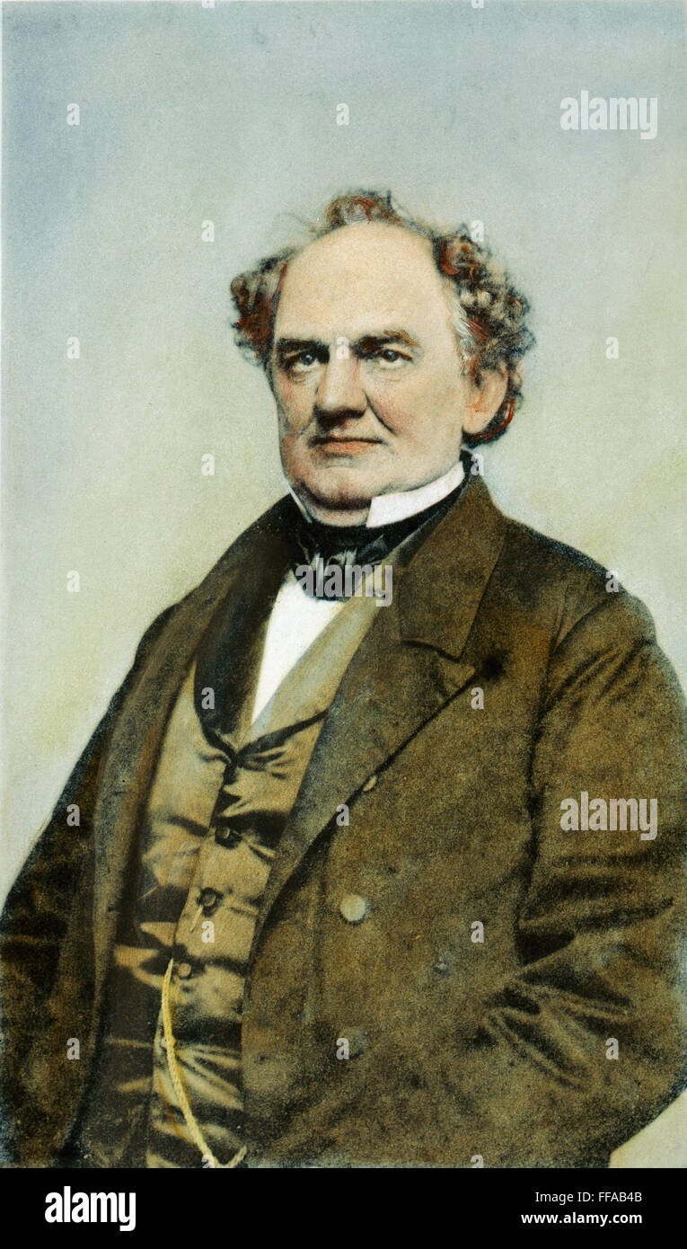 PHINEAS TAYLOR BARNUM /n(1810-1891): Öl über ein Foto, c1860. Stockfoto