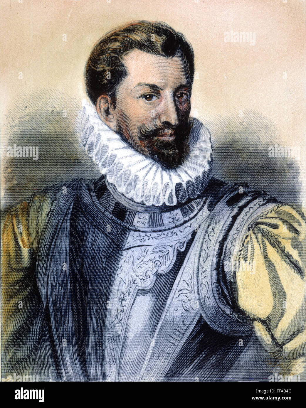 DUC DE GUISE, HENRY ich /nof Lothringen. 3. Duc de Guise, bekannt als "le BalafrΘ", die Narben (1550-1588). Stahl, Gravur, Französisch, 19./Ncentury. Stockfoto