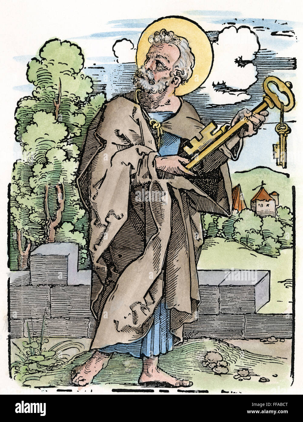 St. PETER (ca. 67 n.Chr.). /nWoodcut von Hans Sebald Beham, c1530. Stockfoto
