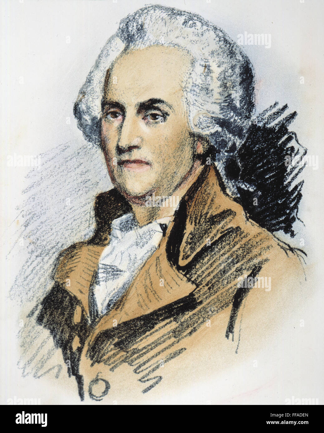 WILLIAM FRANKLIN (1731-1813). /nAmerican Kolonialbeamter: farbige Bleistiftzeichnung von Albert Rosenthal nach einem zeitgenössischen Porträt. Stockfoto