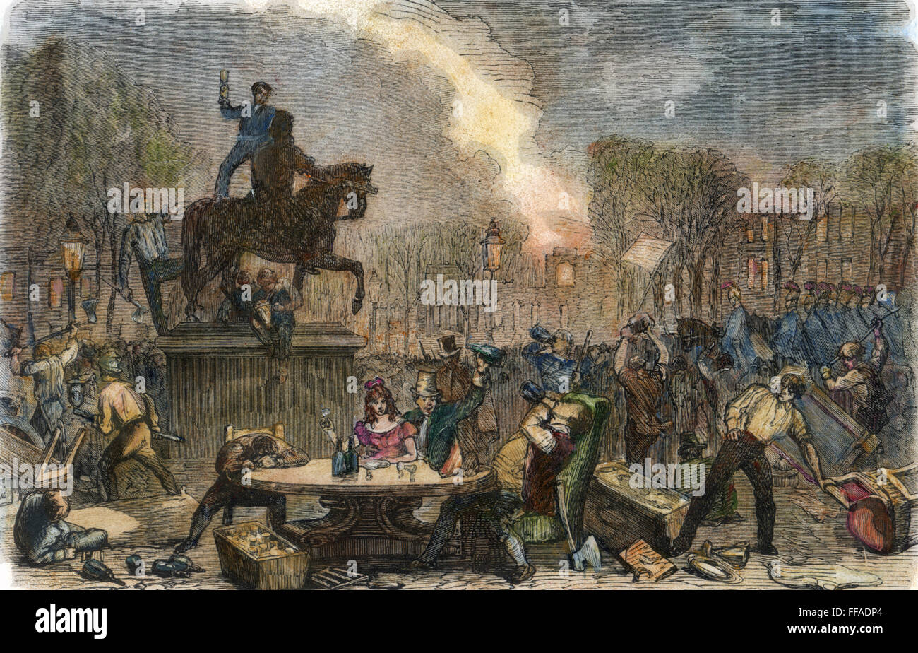 BRISTOL: REFORM RIOT, 1831. /nThe reform Riot in Bristol, England, 30. Oktober 1831.  Holzstich, Englisch. Stockfoto