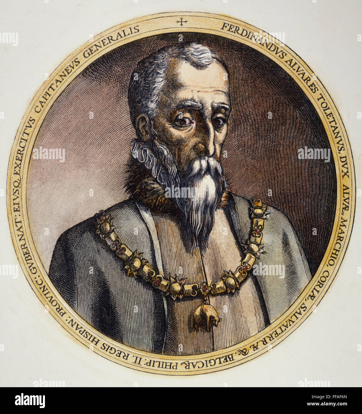 HERZOG VON ALBA (1507-1582). /nFernando Alvarez de Toledo, 3. Herzog von Alba. Zeitgenössische Linie Gravur. Stockfoto