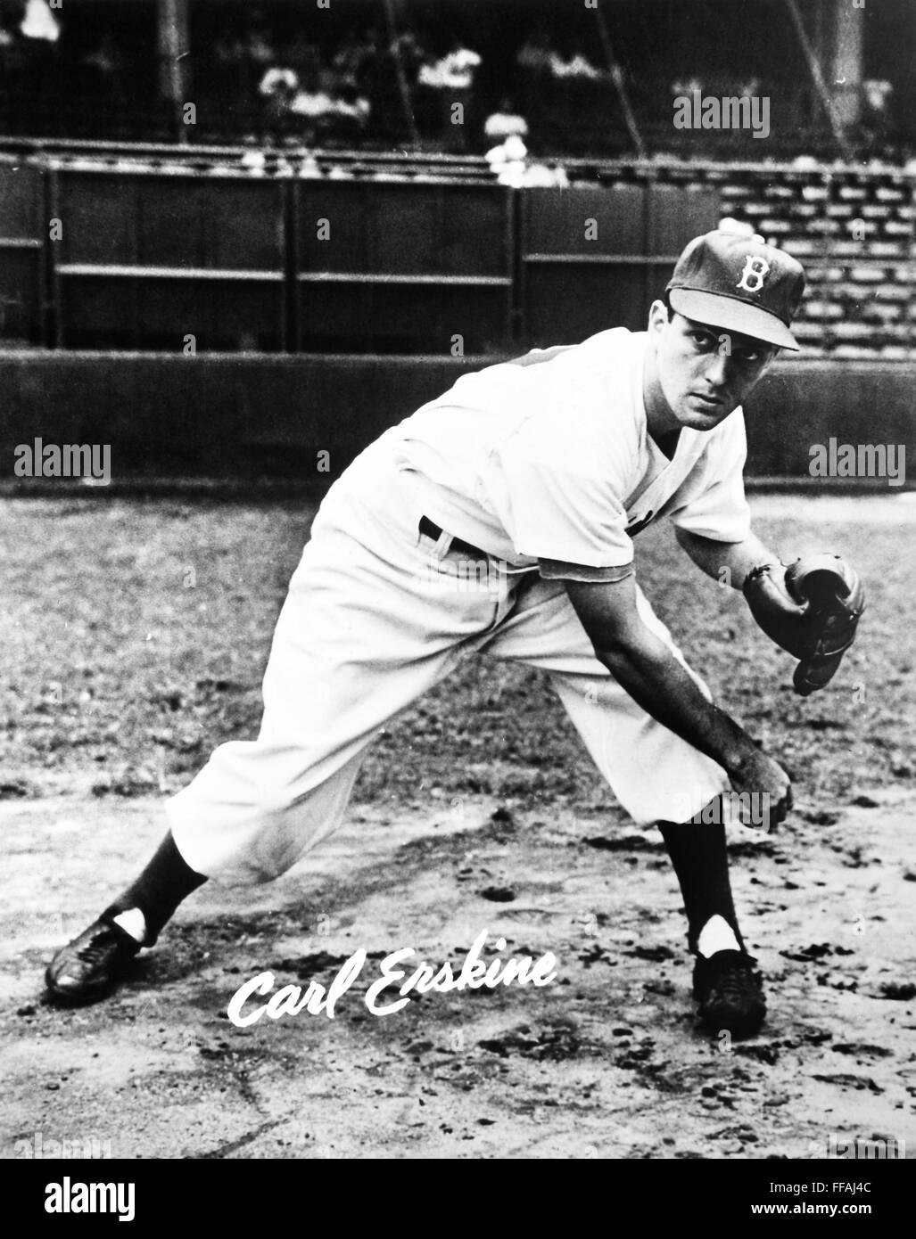 CARL ERSKINE (1926-). /nAmerican Profi-Baseballspieler. Anfang der 1950er Jahre fotografiert als Mitglied der Brooklyn Dodgers. Stockfoto