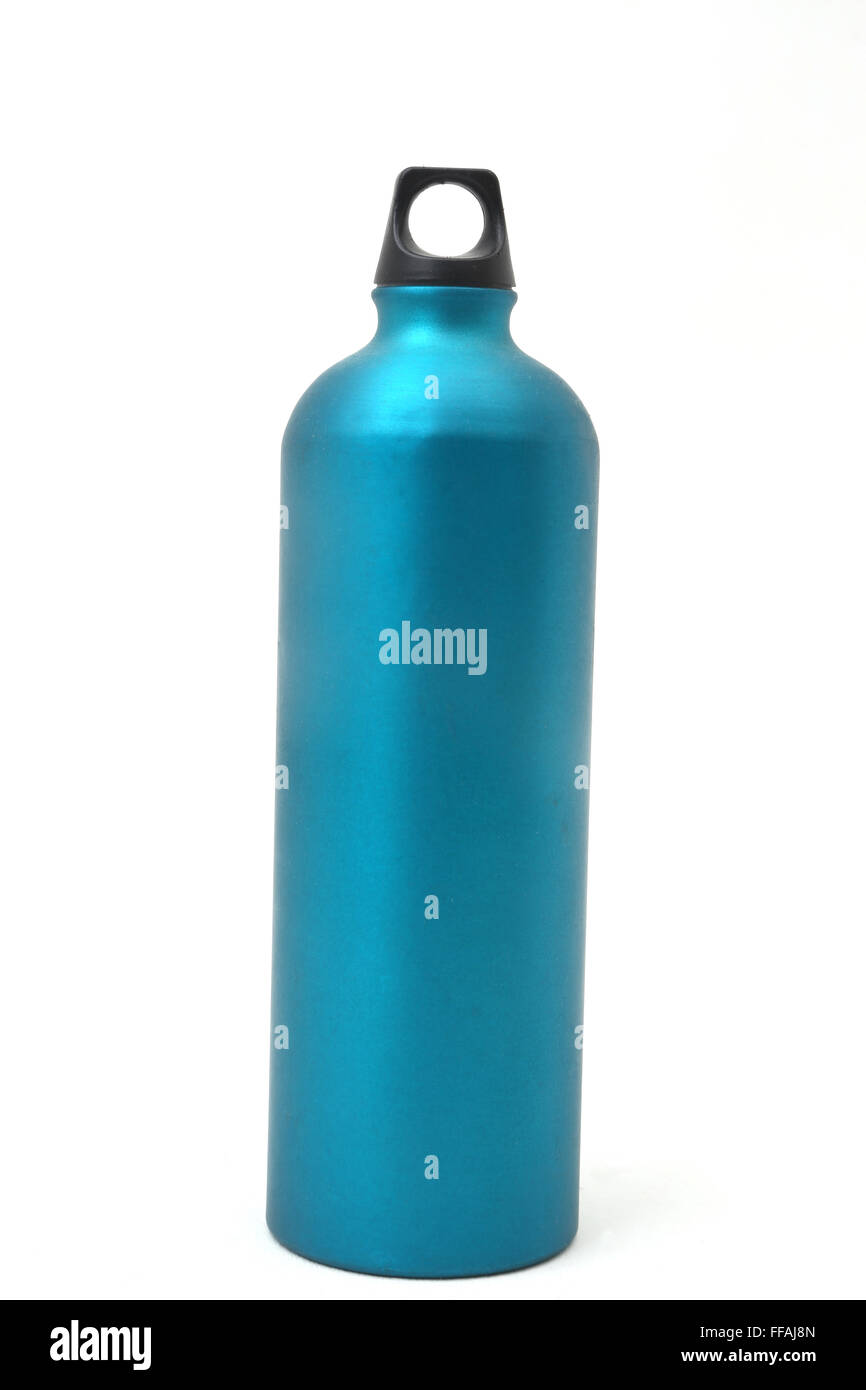 1 Liter Wasserflasche aus Aluminium gefertigt Stockfoto