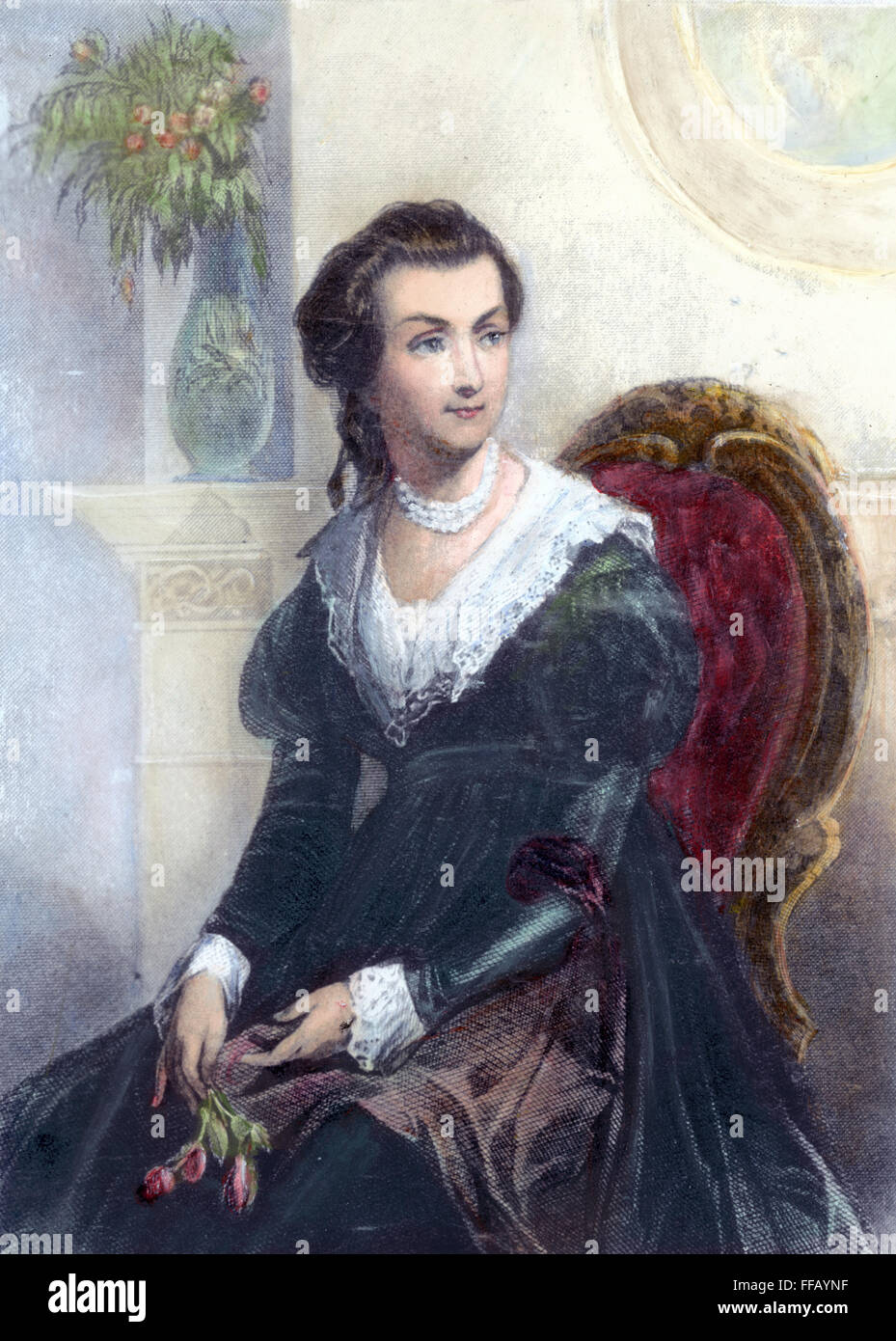 ABIGAIL ADAMS (1744-1818). /nMrs. John Adams, amerikanische First Lady. Stahlstich, 1854, durch John Sartain. Stockfoto