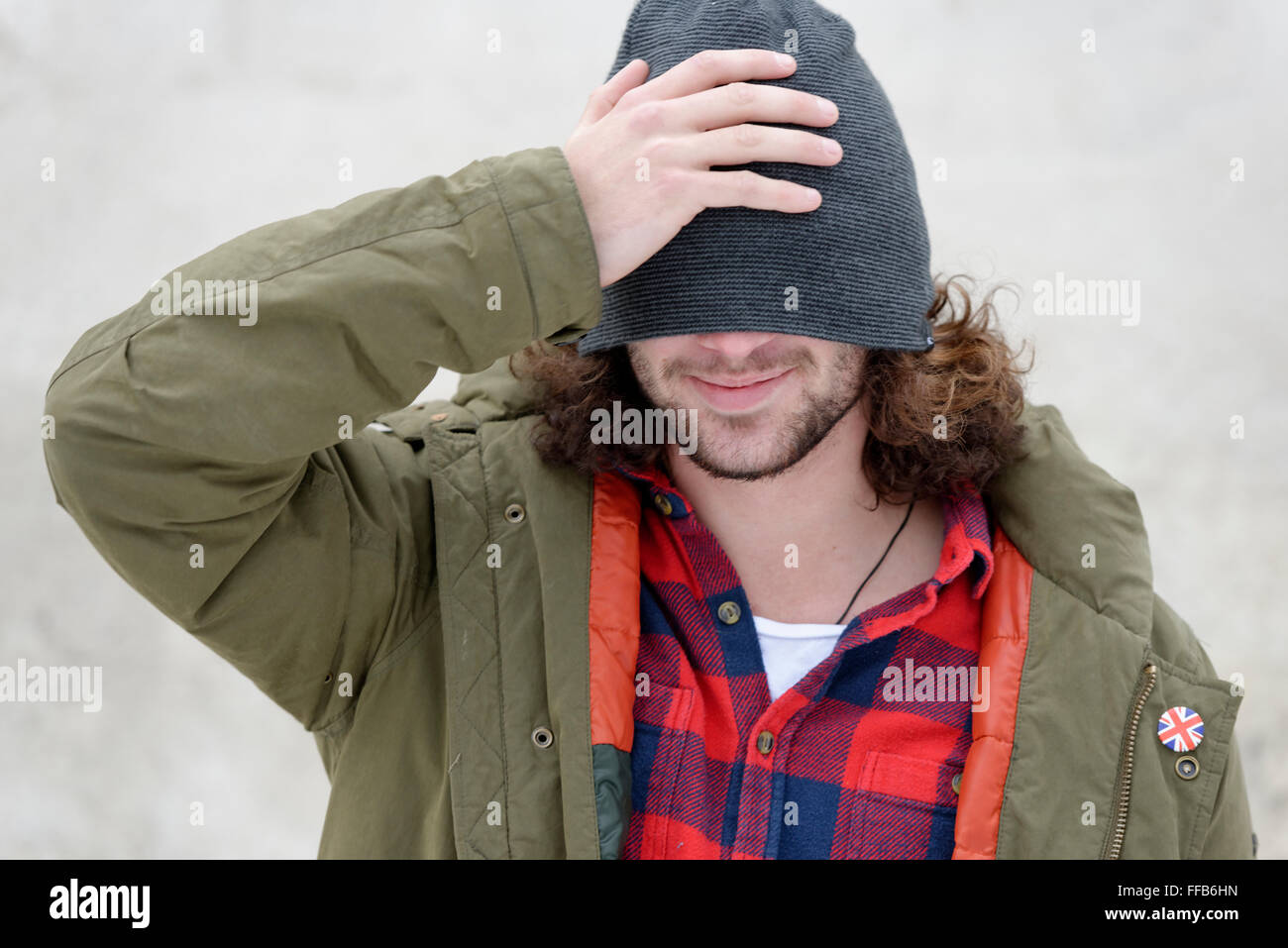 Porträt, Mann, jung, cool mit Kappe, Deutschland Stockfoto