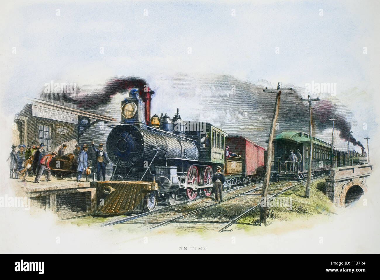 Lokomotive, c1870. /nSteel Gravur, American, c1870. Stockfoto