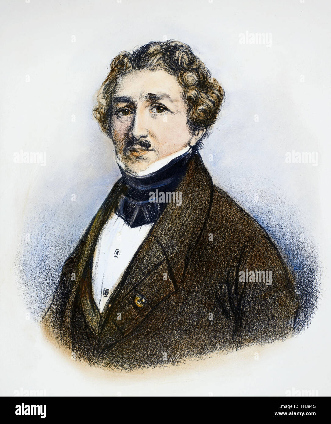 LOUIS DAGUERRE (1789-1851). /nLouis Jacques MandΘ Daguerre. Französischer Maler und Erfinder der Daguerreotypie. Französischen Lithographie, Mitte des 19. Jahrhunderts. Stockfoto