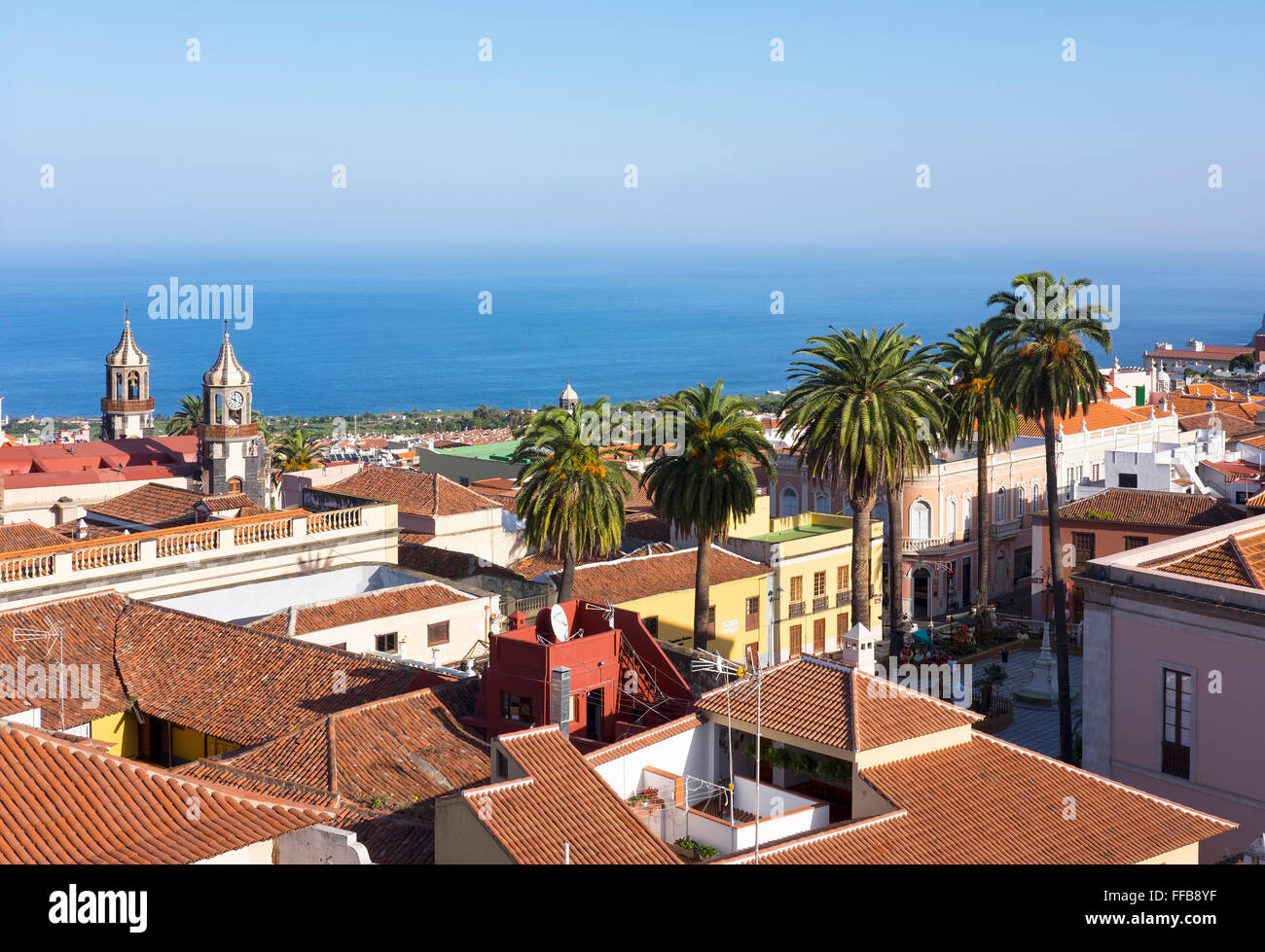 Historischen Zentrum, Plaza del Ayuntamiento, La Orotava, Teneriffa, Kanarische Inseln, Spanien Stockfoto