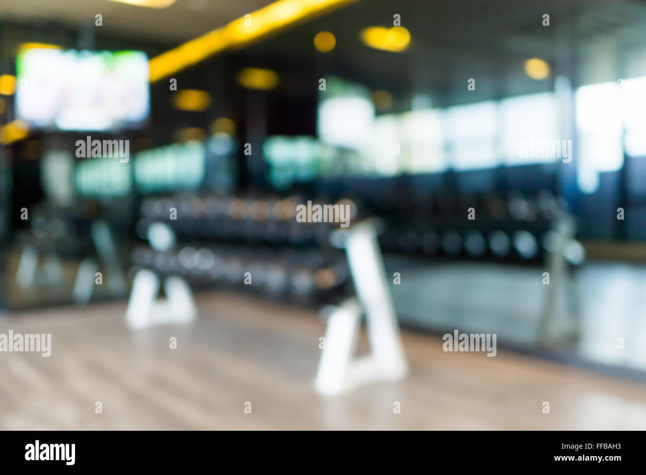 Fitness Gym verschwommen abstrakten Hintergrund Stockfoto