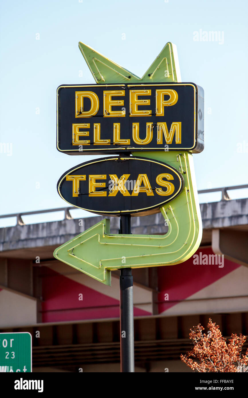 Deep Ellum Dallas Texas Zeichen Stockfoto
