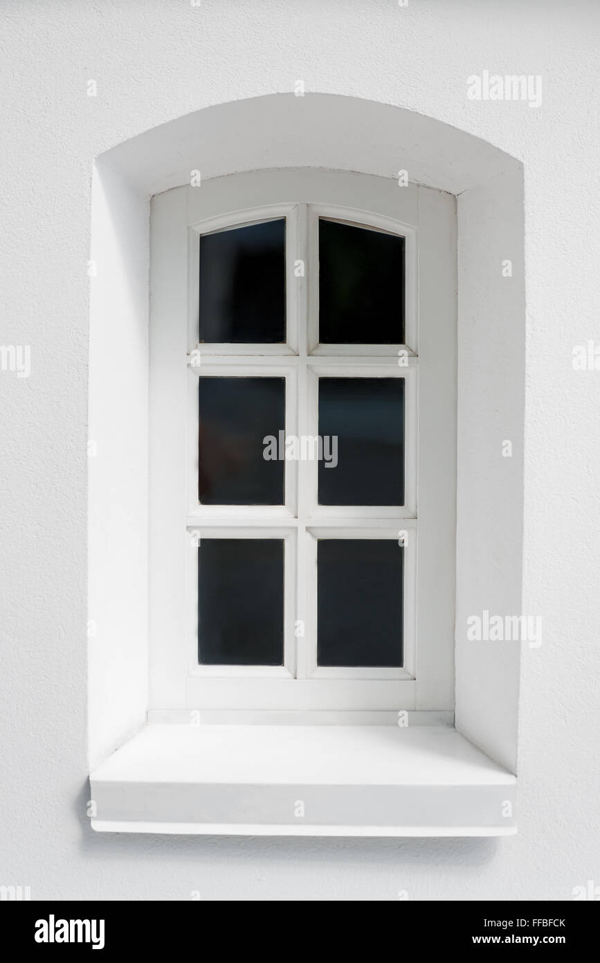 Weiß mittelalterlichen Fenster der Vintage Style close-up Stockfoto