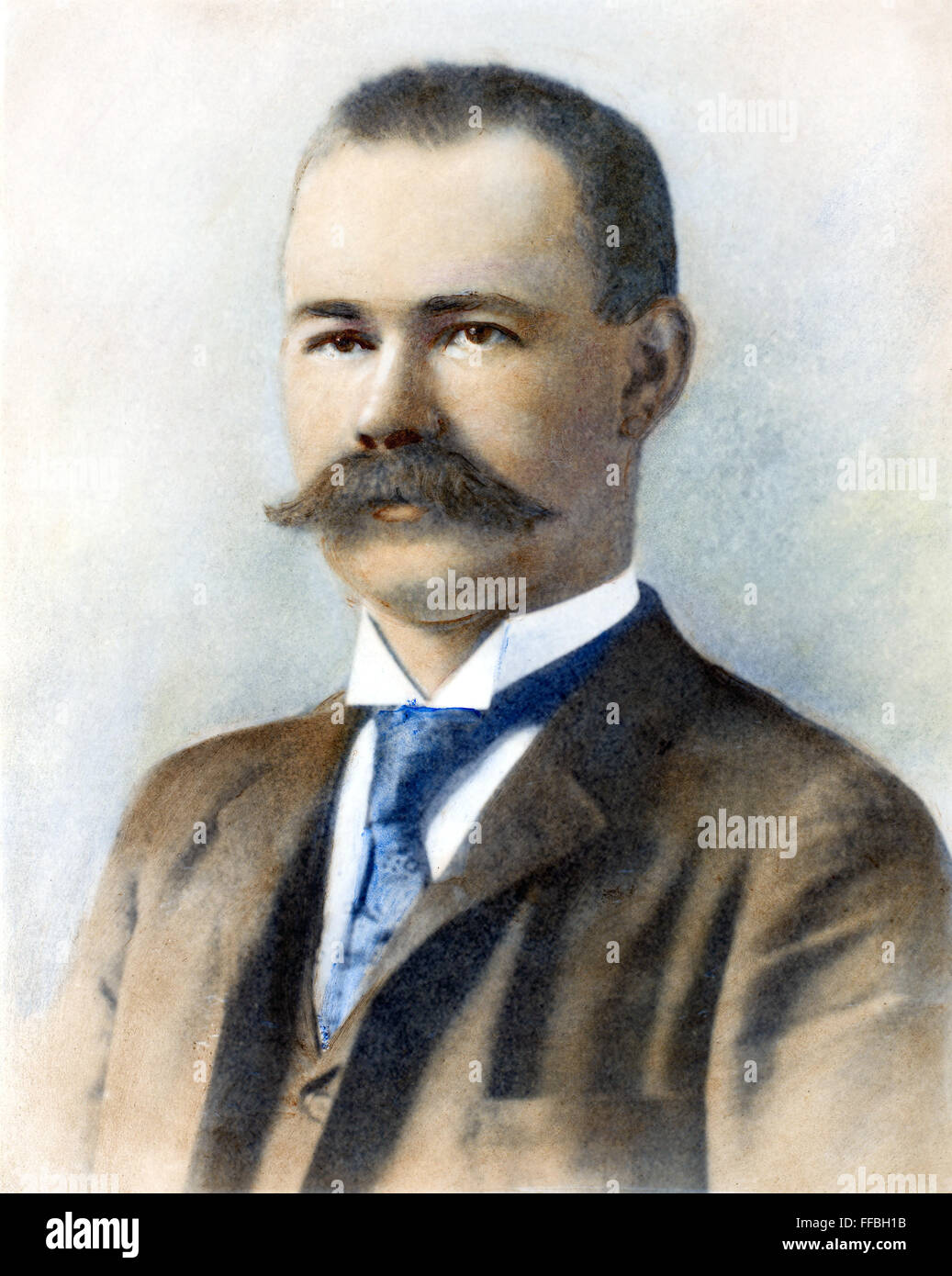 HERMAN HOLLERITH /n(1860-1929). US-amerikanischer Statistiker und Erfinder. Öl über ein Foto, c1890. Stockfoto