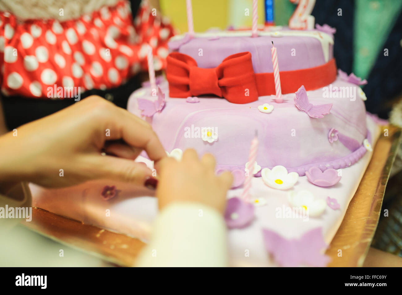 Baby Geburtstag Dekor oder süße Baby-Dusche-Kuchen Stockfoto