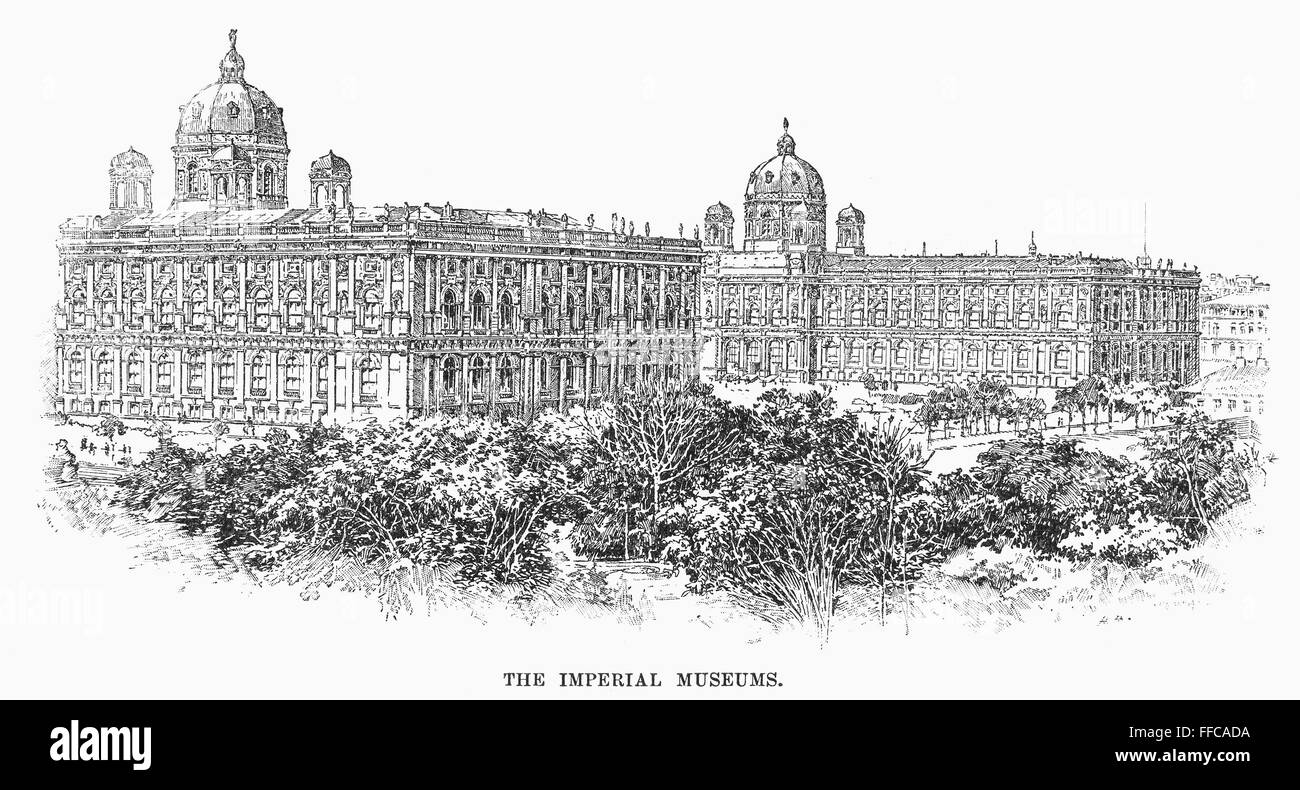 WIEN: IMPERIAL MUSEEN. /nLine Gravur, 1889. Stockfoto
