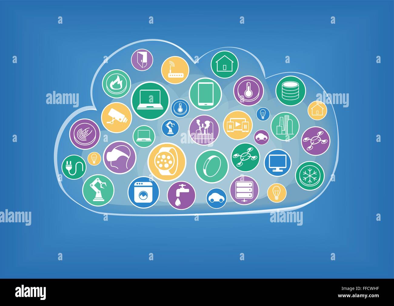 Infografik für Cloud computing im Zeitalter des Internet der Dinge Stock Vektor